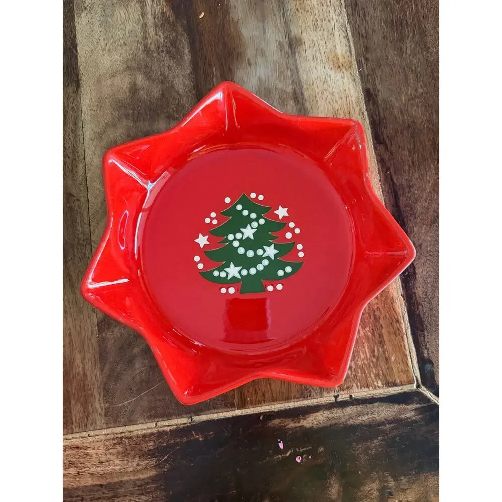 Vintage Waechtersbach Germany Star-shaped Ceramic Serving Bowl Christmas Tree